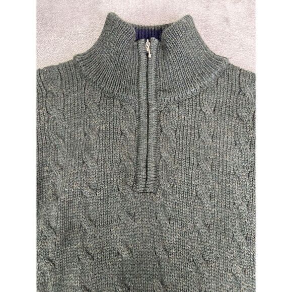Magee Merino Wool 1/4 Zip Pullover Sweater Men's Size Medium Green - Picture 3 of 10